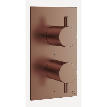 Crosswater MPRO Brushed Bronze Twin Outlet 2 Control Shower Valve