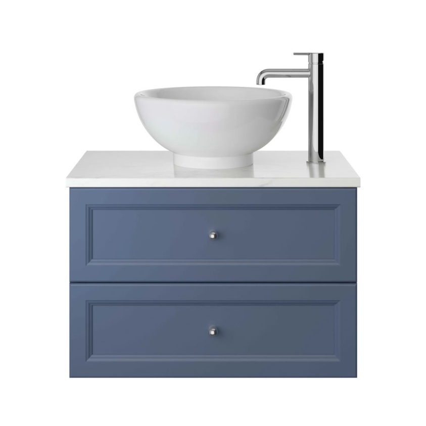 Heritage Caversham 700mm Maritime Blue Wall Hung 2 Drawer Vanity Unit