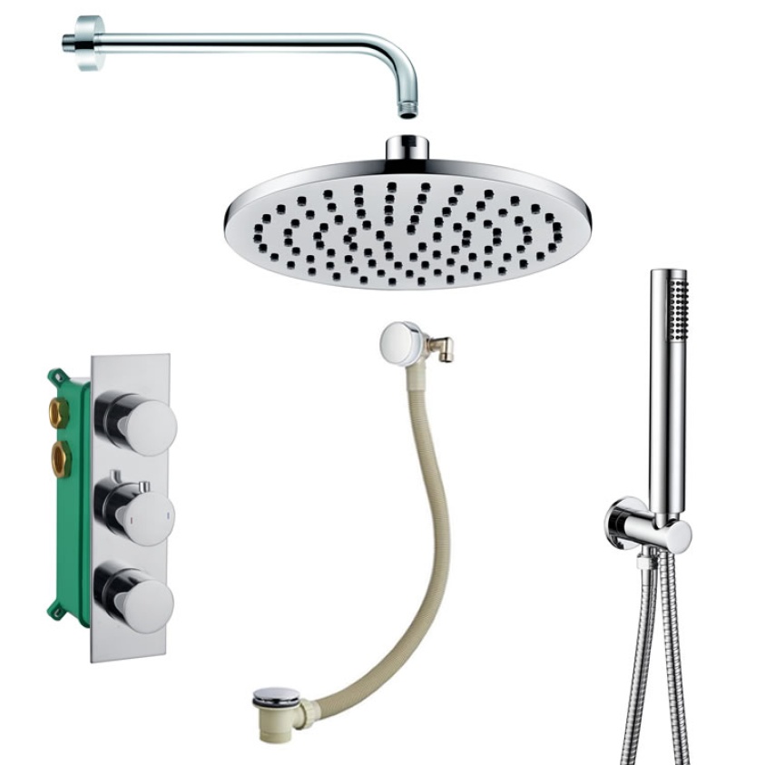 Cutout image of Sanctuary Apex Chrome Three-Outlet Thermostatic Shower-Bath Pack