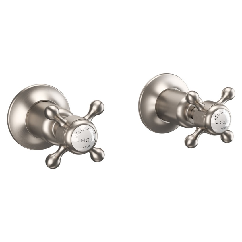 Crosswater Belgravia Nickel Wall Stop Taps | Sanctuary Bathrooms