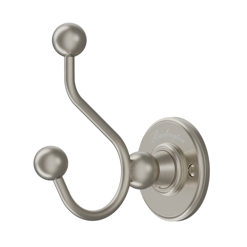 Burlington Brushed Nickel Double Robe Hook