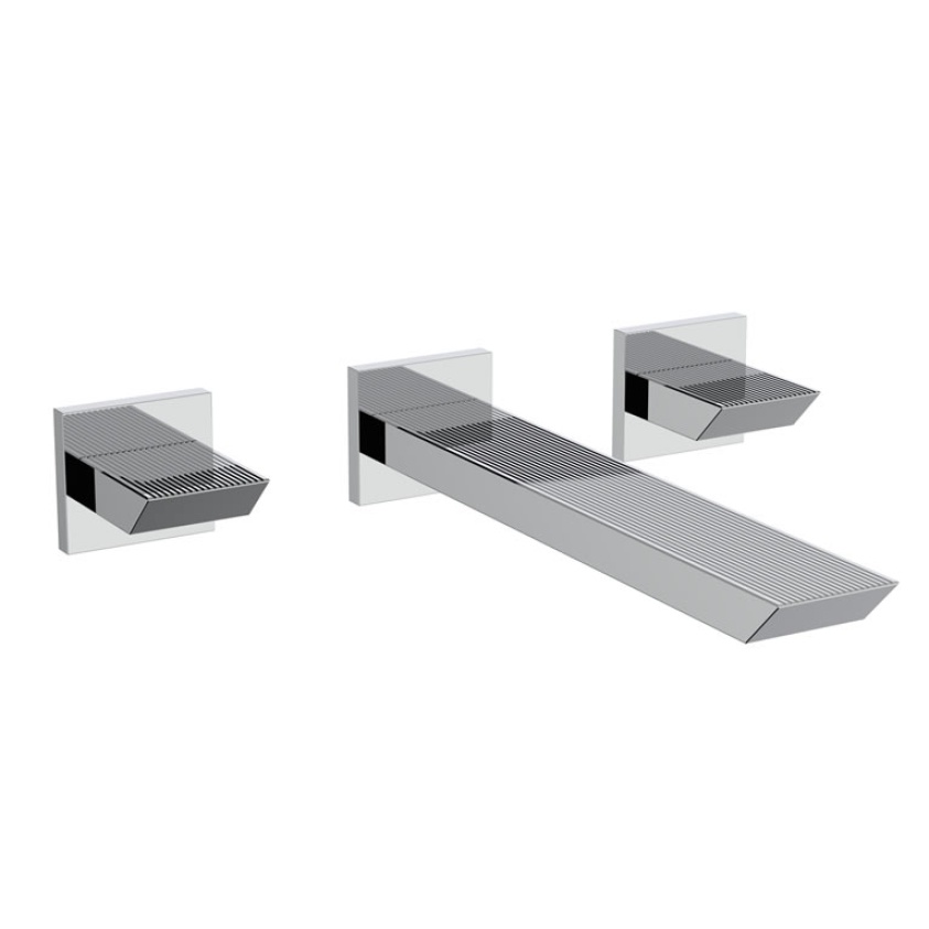 Crosswater Limit Chrome Wall Mounted Basin 3 Hole Set