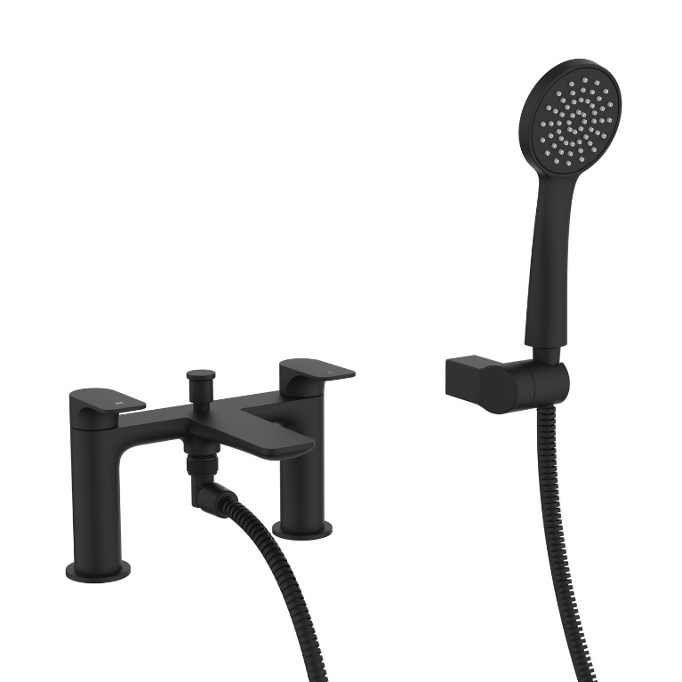 Crosswater Fuse Matt Black Bath Shower Mixer | Sanctuary Bathrooms