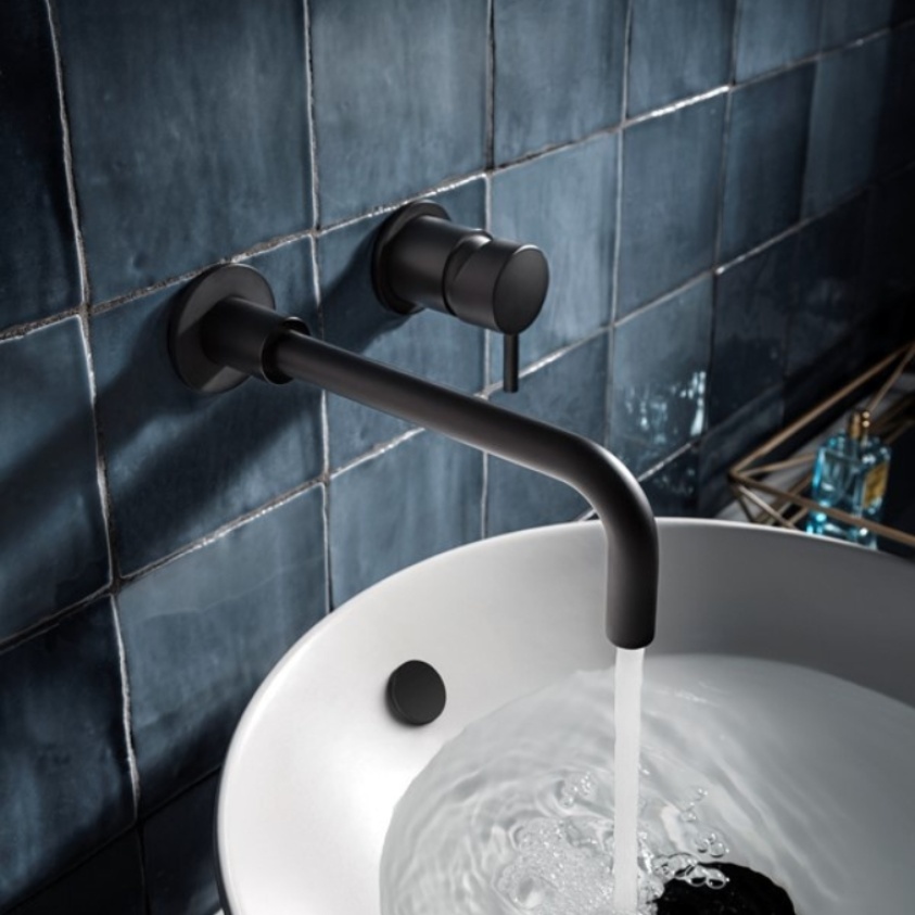 Crosswater MPRO Matt Black Wall Mounted Basin 2 Hole Set - Image 1