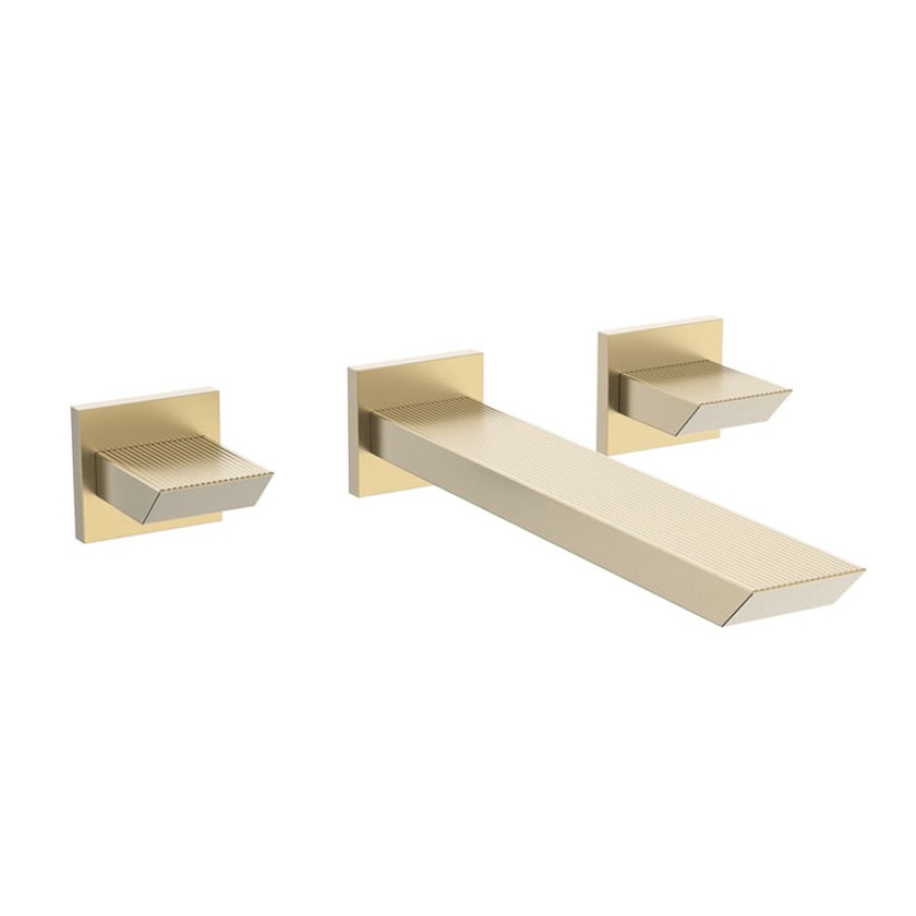 Crosswater Limit Brushed Brass Basin 3 Hole Set