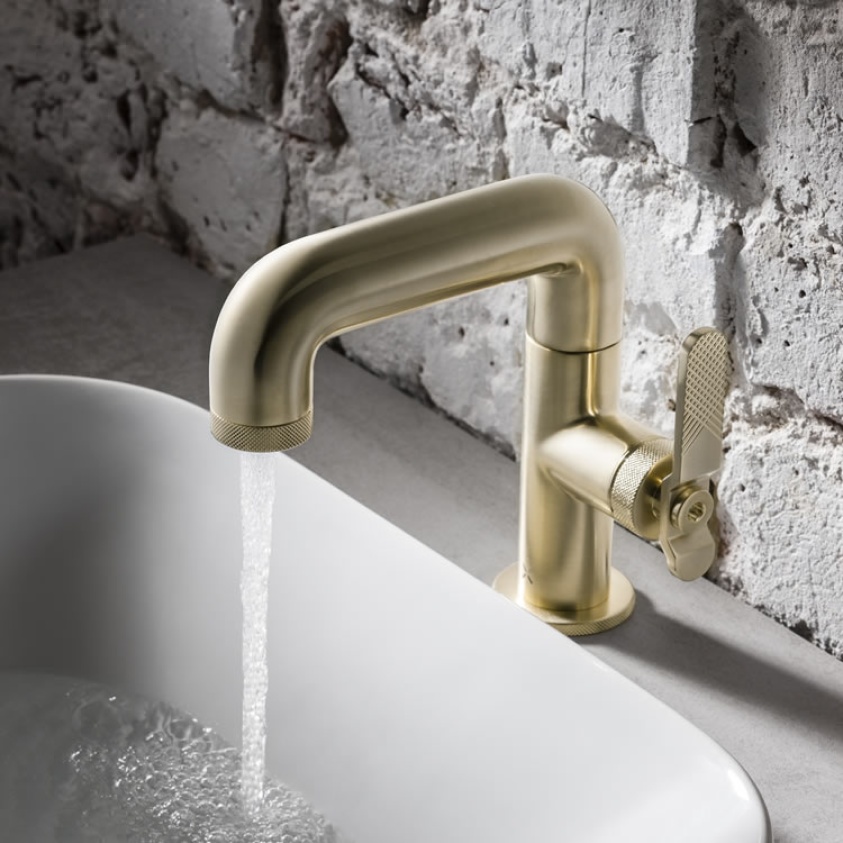 Photo Of Crosswater Union Brushed Brass Mono Basin Mixer - On