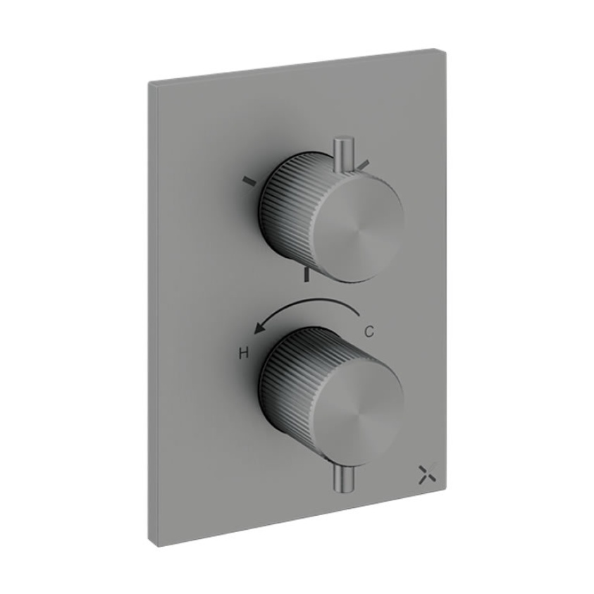 Crosswater 3ONE6 316 Slate Crossbox 3 Outlet Shower Valve