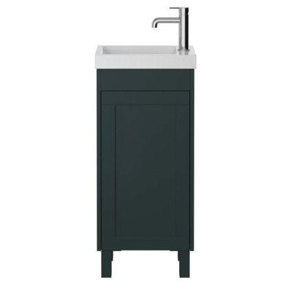 Heritage Lynton Classic Green Floorstanding Cloakroom Vanity Unit & Basin