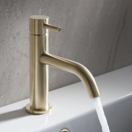 image of crosswater monobloc basin tap in brushed brass