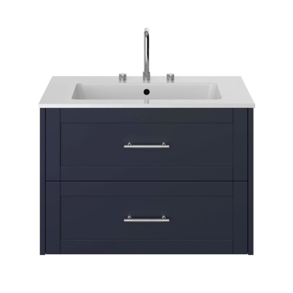 Heritage Lynton 800mm Midnight Blue Wall Hung Vanity Unit & Basin