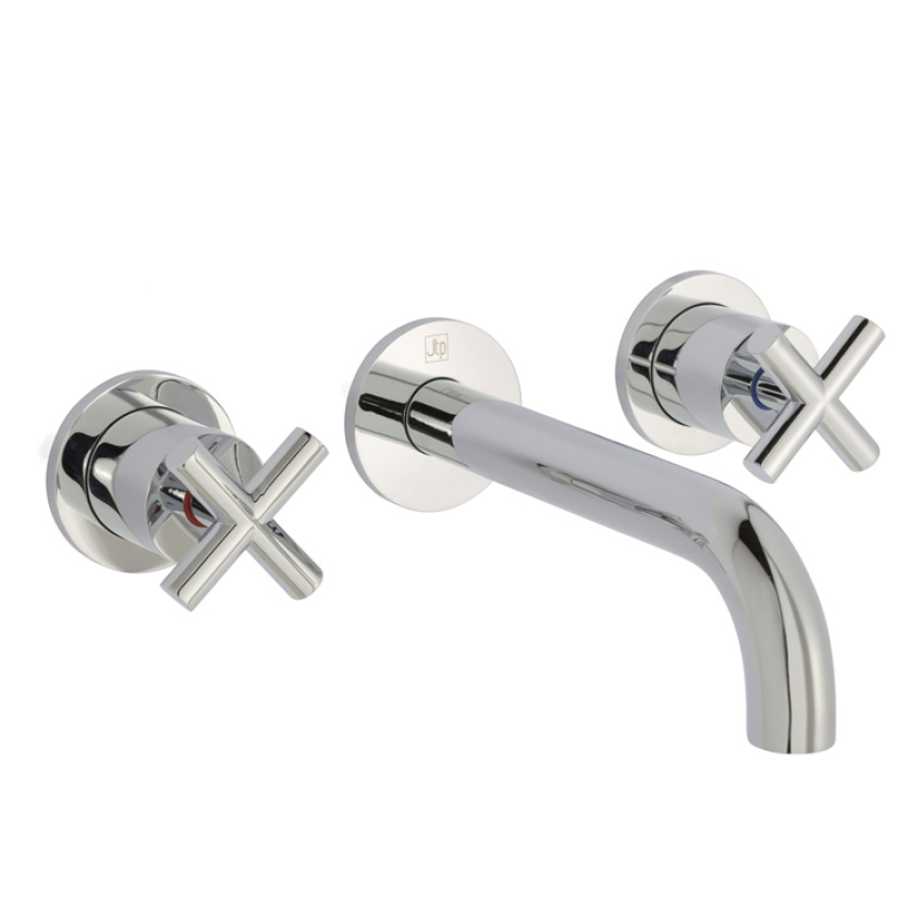 JTP Solex Chrome 3 Hole Wall Mounted Basin Mixer