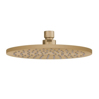 Product Cut out image of the Crosswater 3ONE6 316 Brushed Brass 200mm Round Shower Head