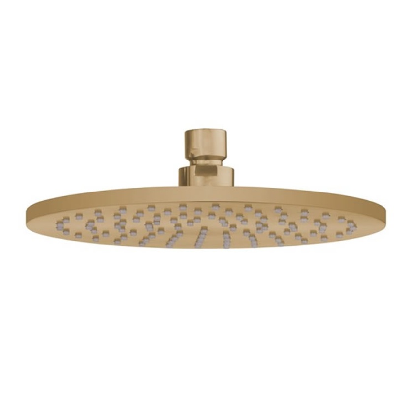 Product Cut out image of the Crosswater 3ONE6 316 Brushed Brass 200mm Round Shower Head