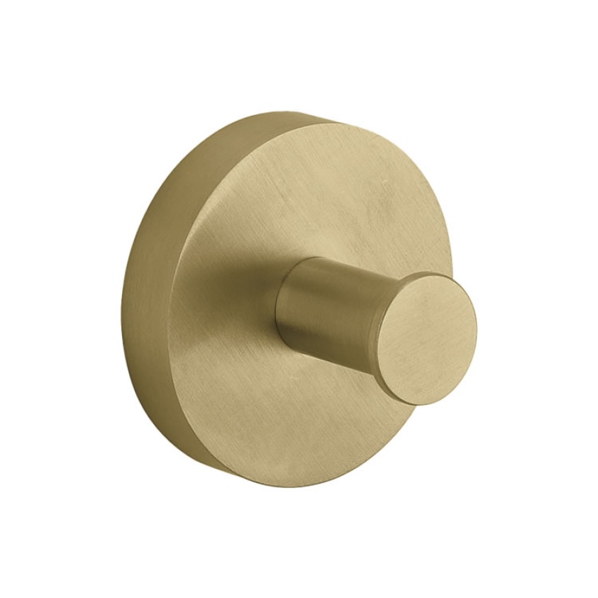 Product Cut out image of the Crosswater 3ONE6 Brushed Brass Robe Hook