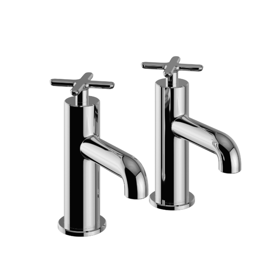 Heritage Salcombe Chrome Bath Pillar Taps