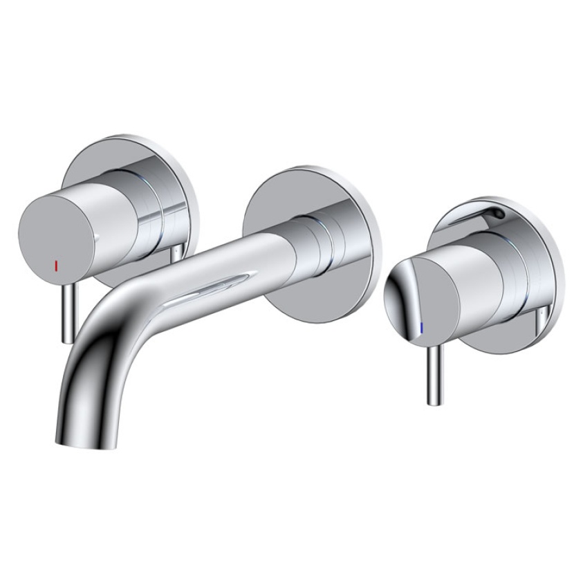 Cutout image of Sanctuary Apex Chrome Three Hole Wall-Mounted Basin Tap