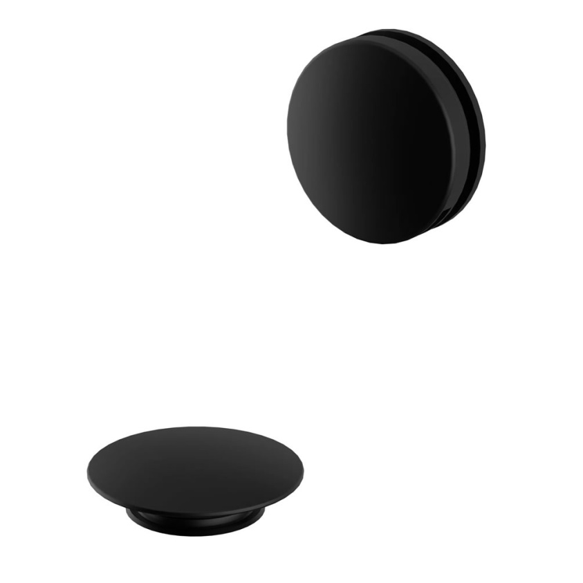 Heritage Push Button Matt Black Bath Waste