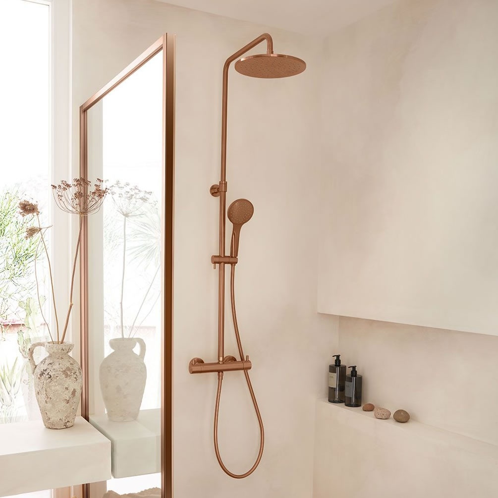 Vado Individual Bronze Thermostatic Shower Column | Sanctuary Bathrooms