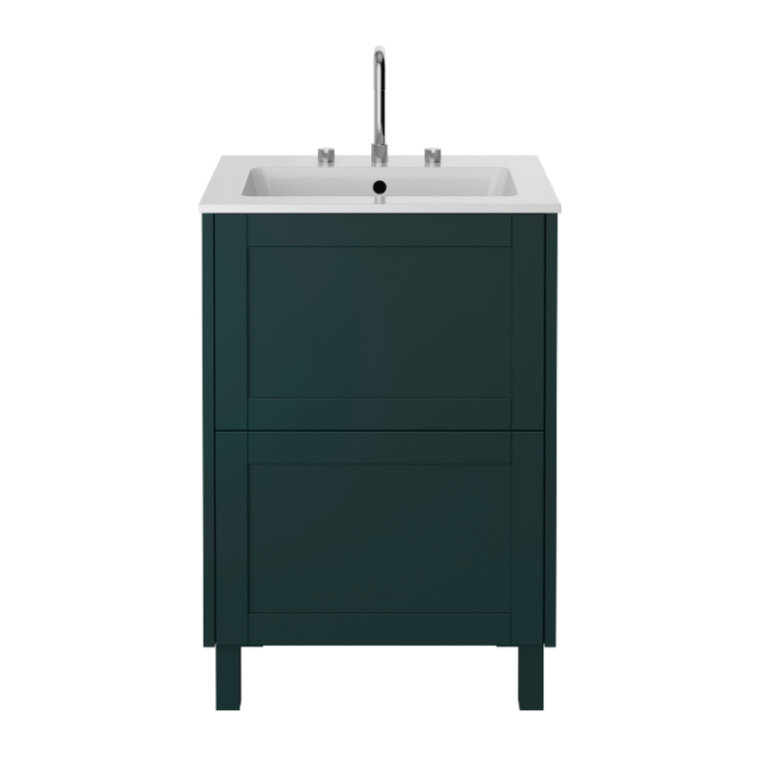 Heritage Lynton 600mm Classic Green Freestanding Vanity Unit & Basin