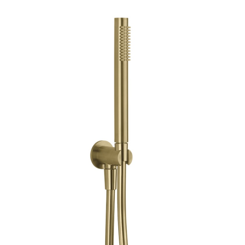 Product Cut out image of the Crosswater 3ONE6 Brushed Brass Handset Package