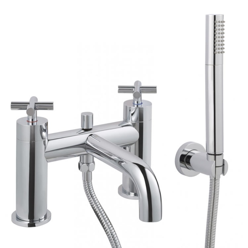 JTP Solex Chrome Deck Mounted Bath Shower Mixer With Kit