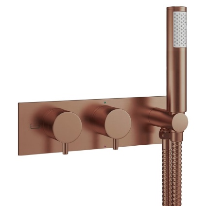 Crosswater MPRO Brushed Bronze Two Outlet 2 Control Bath Shower Valve