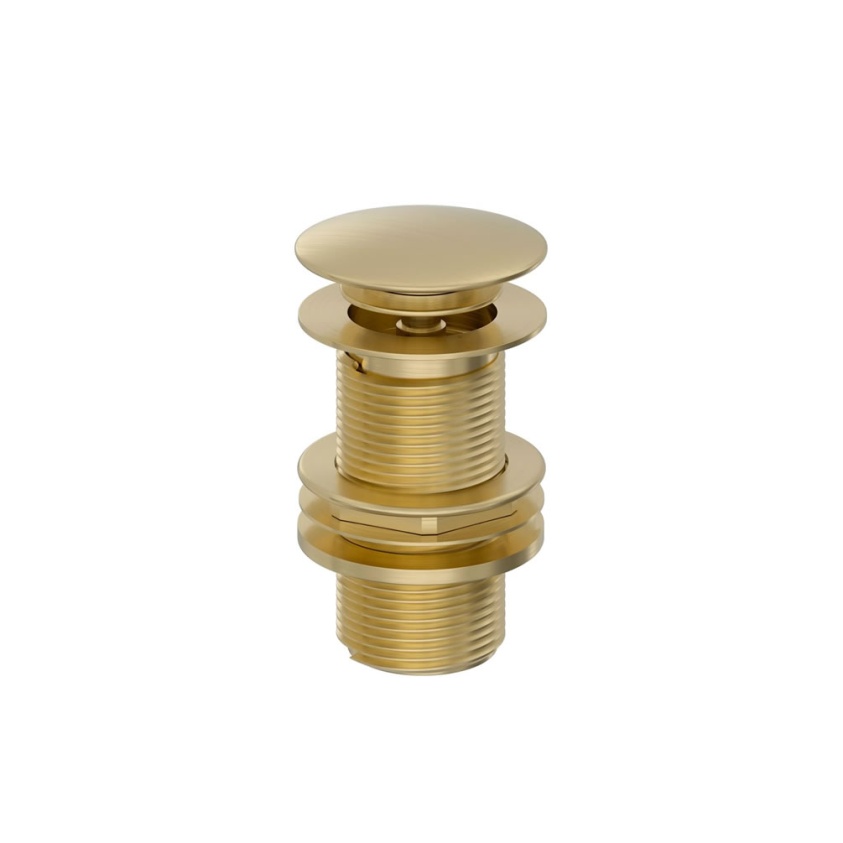 Heritage Clicker Unslotted Brushed Brass Basin Waste